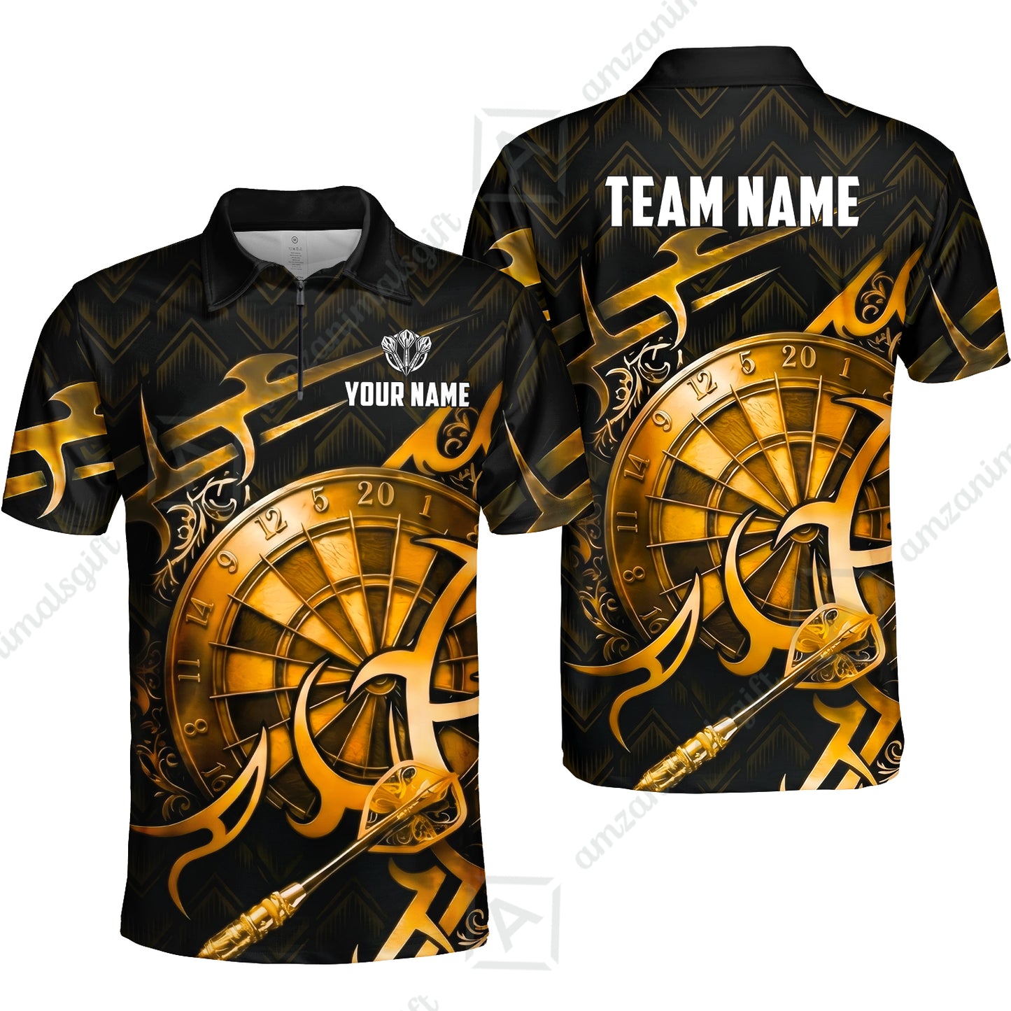 Custom Darts Jersey Polo Shirt, Tribal Darts & Mechanical Inferno, Custom Dart Jersey Team Shirt For Players With Name & Team Name