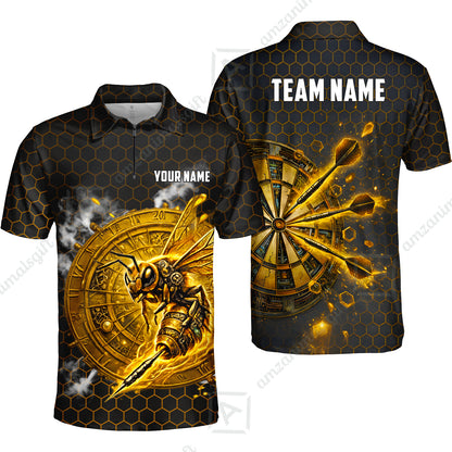Custom Darts Team Jersey, Personalized Bee Strike Dart Polo Shirt For Players With Name & Team Name