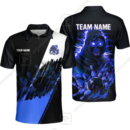 Custom Bowling Jersey Polo Shirt, Glow Reaper Bowling Custom Bowling Jersey Team Shirt For Players With Name & Team Name