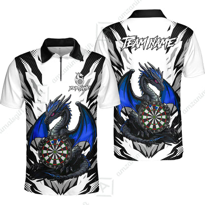 Custom Darts Team Jersey, Personalized Fantasy Dragon Dart Polo Shirt For Players With Name & Team Name