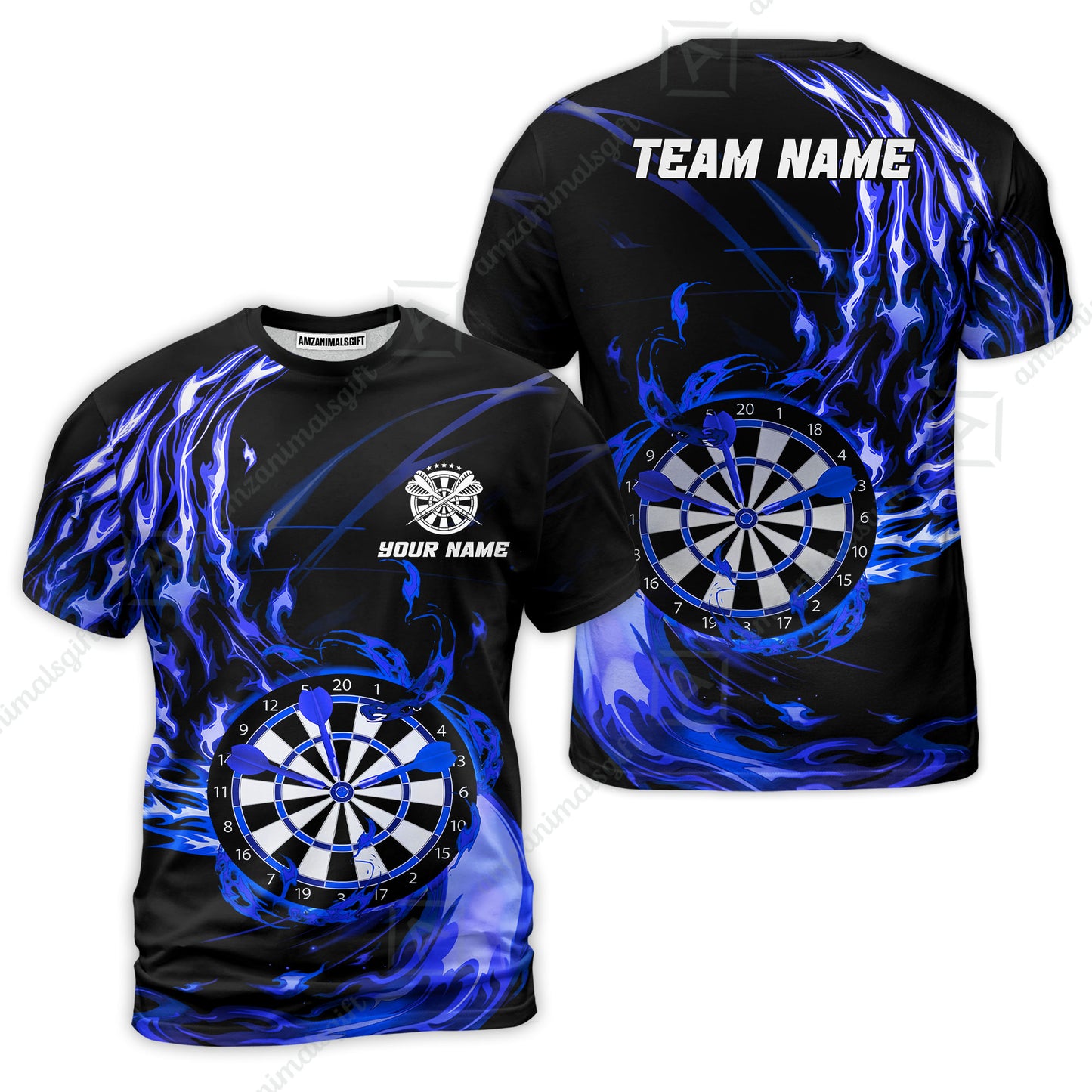 Personalized Darts Hawaiian Shirt - Custom Name & Team Name Darts Purple Fire Polo Shirt For Women, Darts Team, Darts Lover