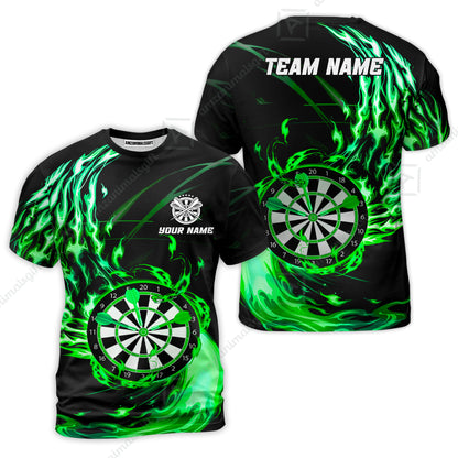 Personalized Darts Hawaiian Shirt - Custom Name & Team Name Darts Purple Fire Polo Shirt For Women, Darts Team, Darts Lover