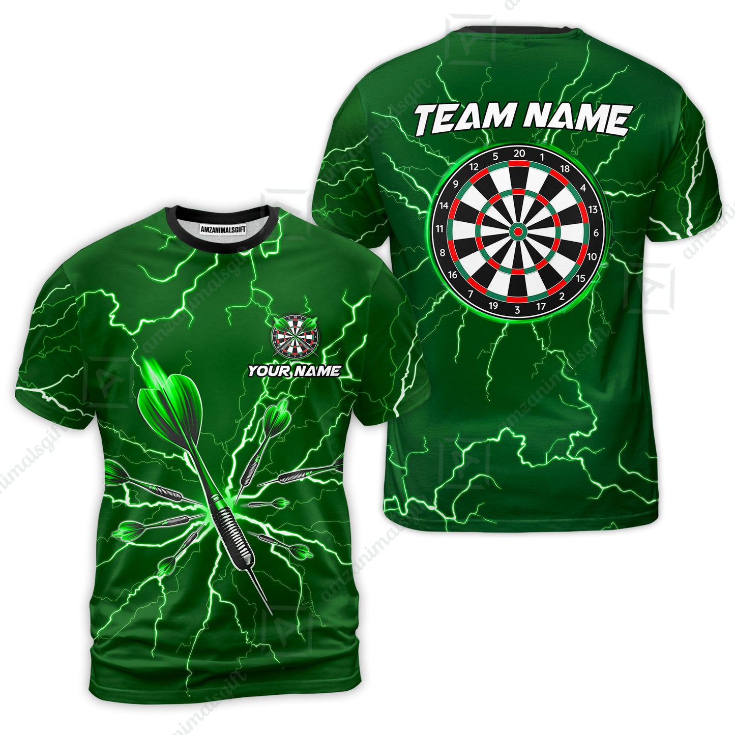 Custom Thunder Lightning Darts Quarter Men Polo Team Shirts,  Custom Darts Team Jerseys Uniform, Personalized Name And Team Name