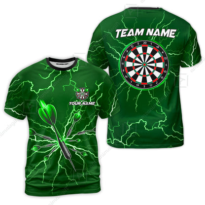 Custom Thunder Lightning Darts Quarter Men Polo Team Shirts,  Custom Darts Team Jerseys Uniform, Personalized Name And Team Name