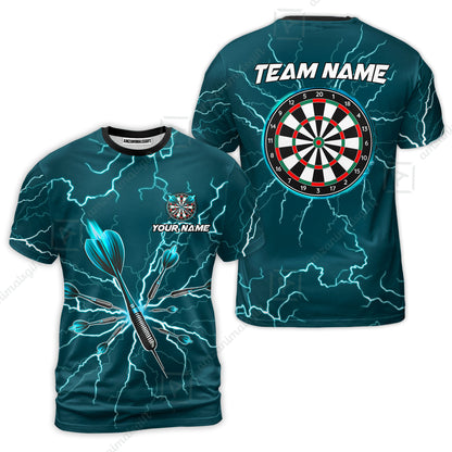 Custom Thunder Lightning Darts Quarter Men Polo Team Shirts,  Custom Darts Team Jerseys Uniform, Personalized Name And Team Name