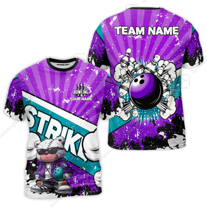 Customized Unisex Polo Shirt, Bowling Hip Hop Cartoon Design, Uniform Bowling - Personalized Name And Team Name