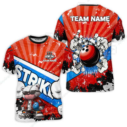 Customized Unisex Polo Shirt, Bowling Hip Hop Cartoon Design, Uniform Bowling - Personalized Name And Team Name