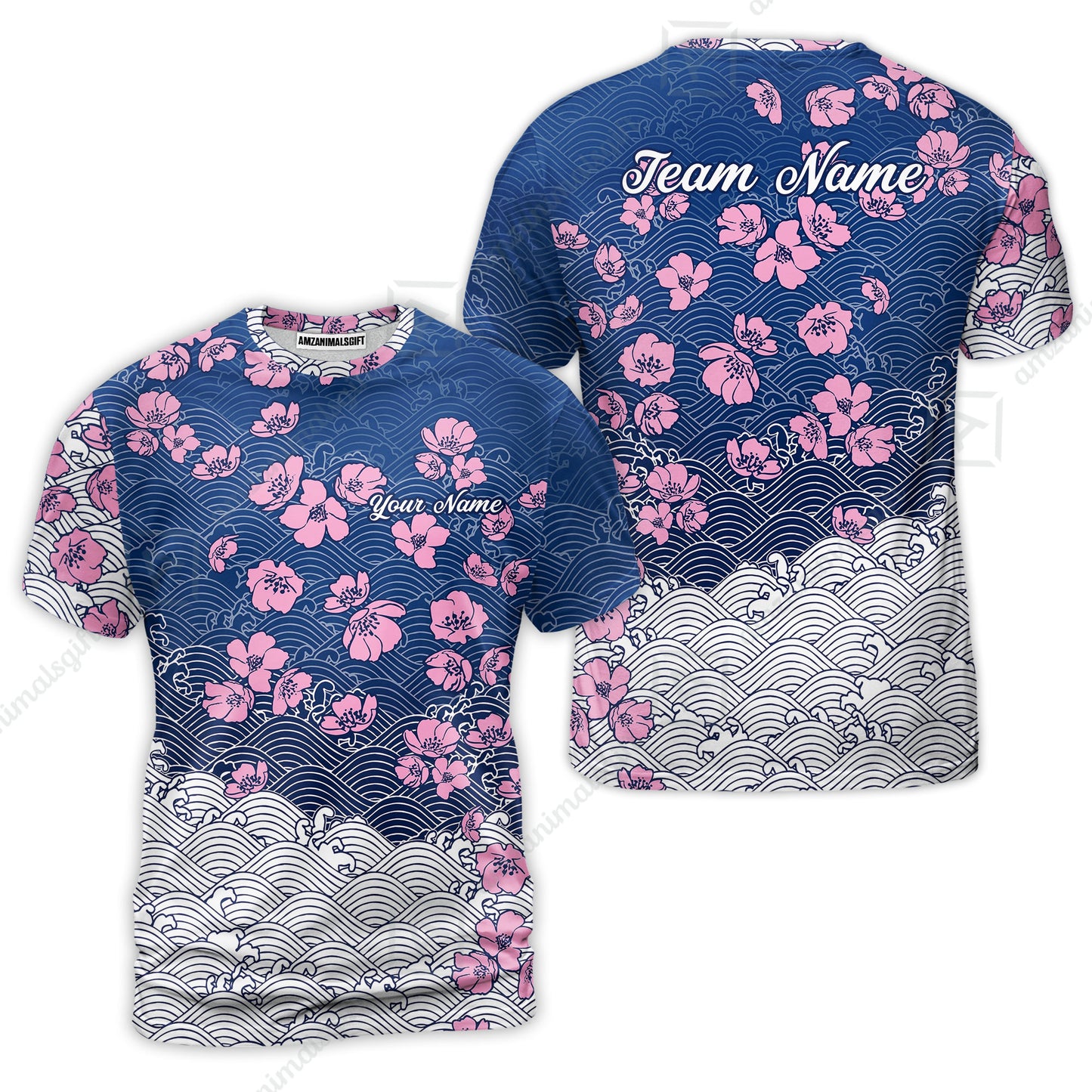 Customized Bowling Quarter-Zip Jersey Polo Shirts, Flowers Cherry Blossom Bowling Shirt For Tournament Team Men Women Bowlers