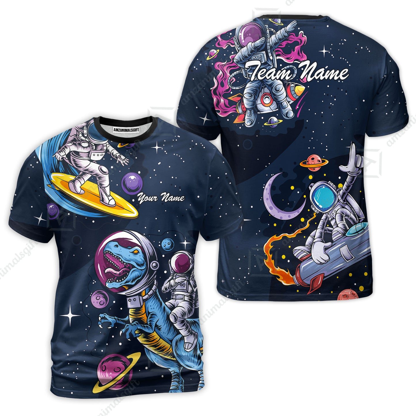 Customized Bowling Unisex Polo Shirt, Seraphic Galaxy Astronaut, Bowling Uniforms, Personalized Name And Team Name
