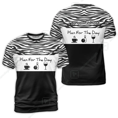Custom Bowling Jersey Polo Shirt, Pink Zebra Pattern Bowling, Custom Bowling Jersey Team Shirt For Players With Name & Team Name