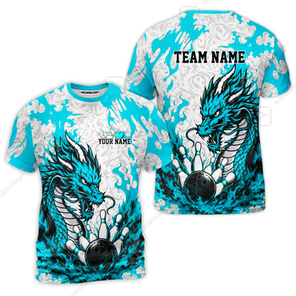 Custom Bowling Jersey Polo Shirt, Fierce Crimson Fire Dragon Strike, Custom Bowling Jersey Team Shirt For Players With Name and Team Name