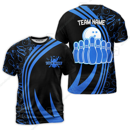 Customized Bowling Team T-Shirt Neon Multicolor Bowling Uniforms Jersey With Name And Team Name For Team League Bowlers