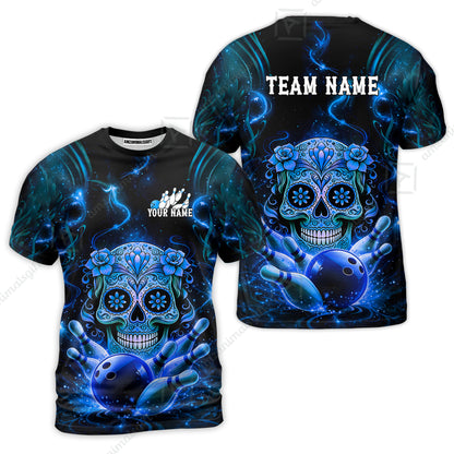 Customized Darts Team Jersey, Sugar Skull Bowler, Personalized Polo Shirt For Players With Name & Team Name