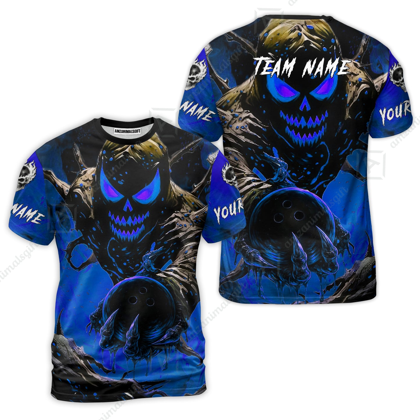 Custom Bowling Team Flat Neck Zip Jersey Shirt, Devil’s Strike Devil’s Strike Power Bowling Edition, Personalized Team Shirt with Custom Name