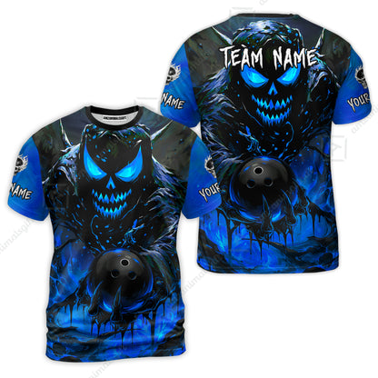 Custom Bowling Jersey Polo Shirt, Hellfire Strike, Custom Bowling Jersey Team Shirt For Players With Name & Team Name