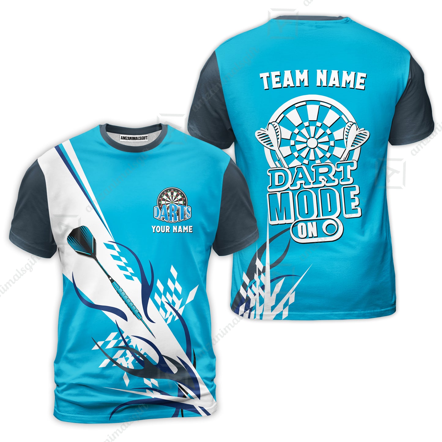 Custom Darts Mode On Multi-Color Team Jersey Polo Quarter-Zip Shirts, Customized Name Team Name Darts Team Jerseys Uniform