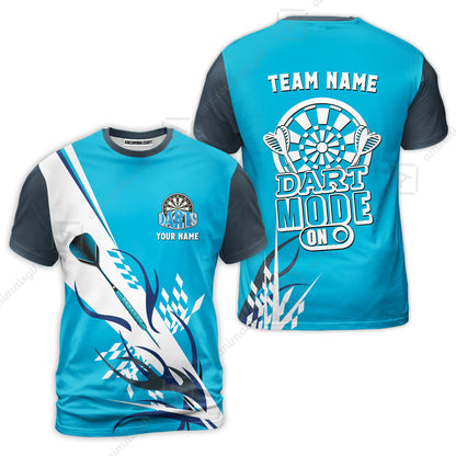 Custom Darts Mode On Multi-Color Team Jersey Polo Quarter-Zip Shirts, Customized Name Team Name Darts Team Jerseys Uniform