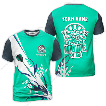 Custom Darts Mode On Multi-Color Team Jersey Polo Quarter-Zip Shirts, Customized Name Team Name Darts Team Jerseys Uniform