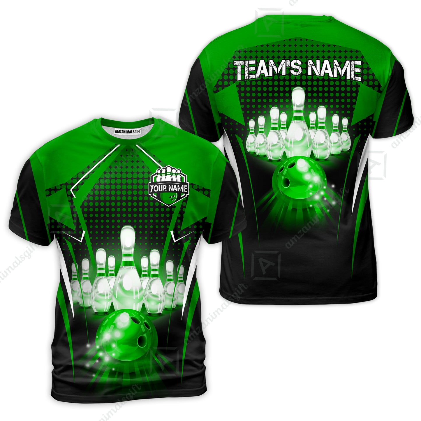 Custom Bowling Team Jerseys Polo Shirts, Bowling uniforms Ball & Pins Multicolor Jersey For Tournament Team Men Women Bowlers