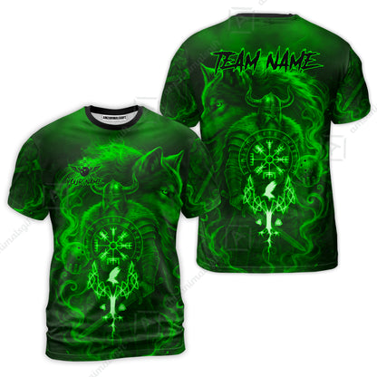 Customized Bowling Unisex Polo Shirt, Bowling Viking Man and Wolf, Bowling Uniform - Personalized Name And Team Name