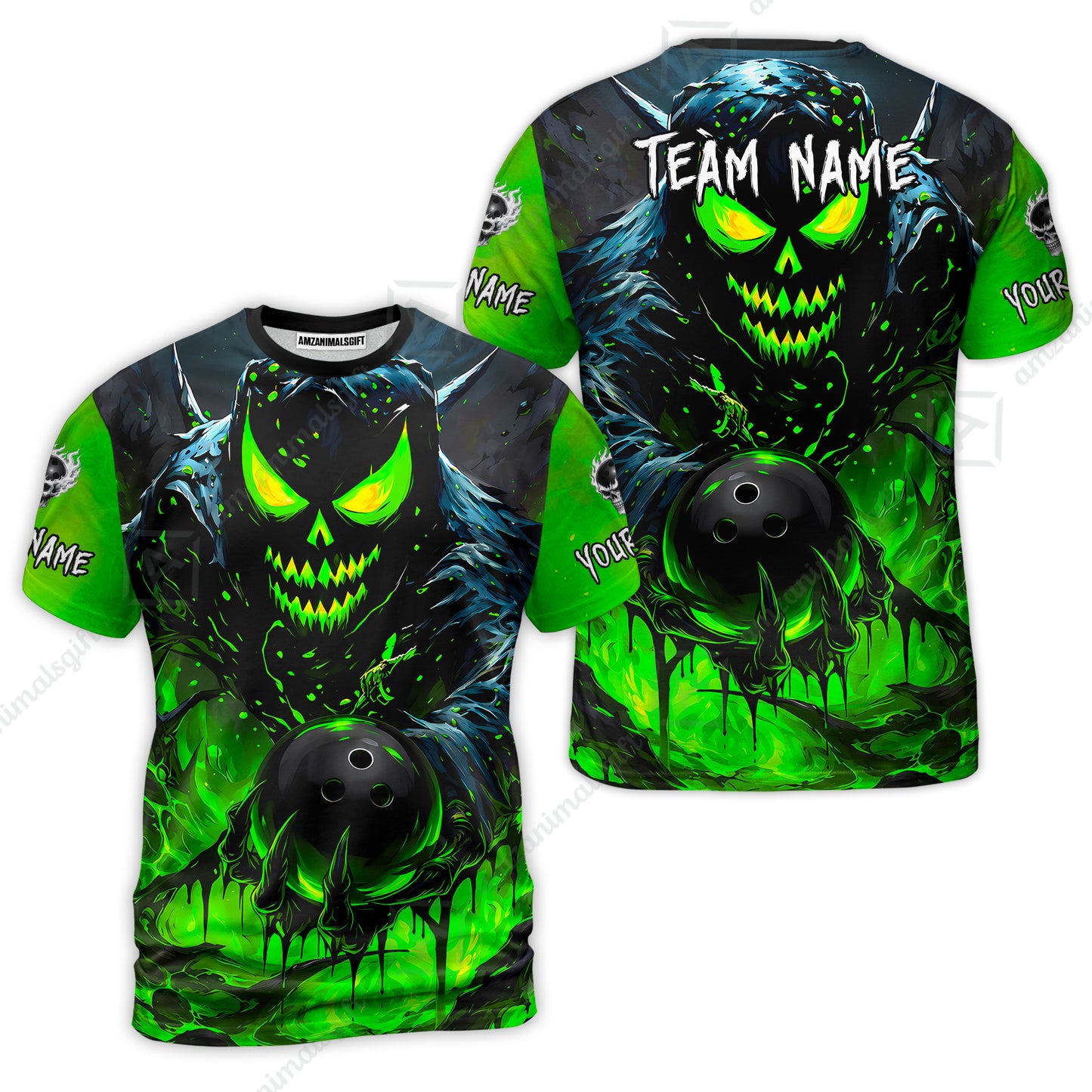 Custom Bowling Jersey Polo Shirt, Hellfire Strike, Custom Bowling Jersey Team Shirt For Players With Name & Team Name