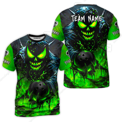 Custom Bowling Jersey Polo Shirt, Hellfire Strike, Custom Bowling Jersey Team Shirt For Players With Name & Team Name