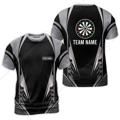 Customized Darts Team T-Shirt, Dartboard Center Multicolor Option With Personalized Name And Team Name
