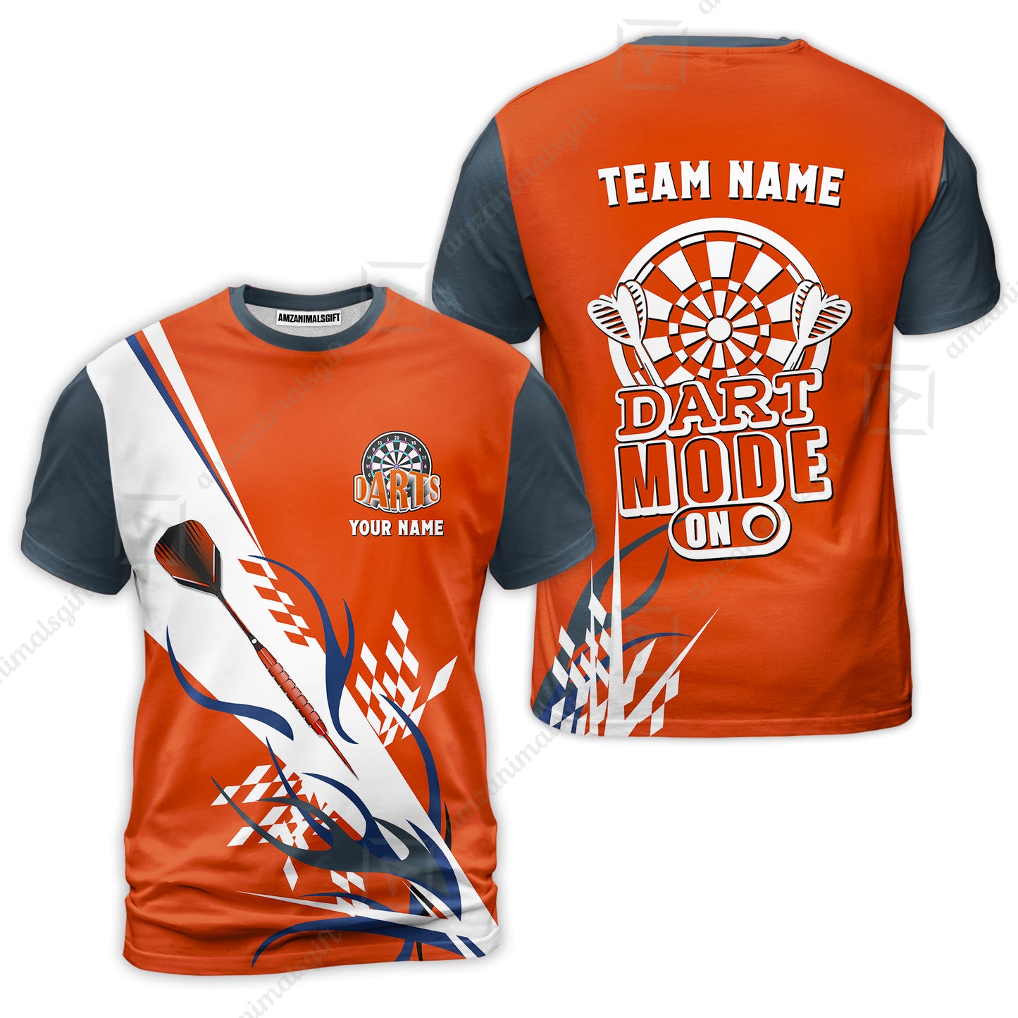 Custom Darts Mode On Multi-Color Team Jersey Polo Quarter-Zip Shirts, Customized Name Team Name Darts Team Jerseys Uniform