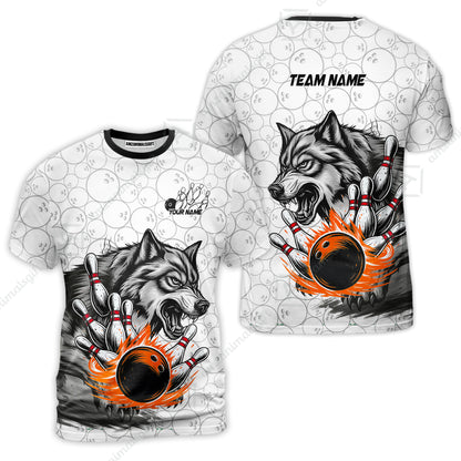 Custom Bowling Team Jersey, Wolf Strike Bowling Jersey Multicolor Polo Quarter-Zip Shirts, Custom Bowling Uniforms Jerseys