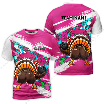 Custom Bowling Jersey Polo Shirt, Turkey Bowling, Personalized Name And Team Name