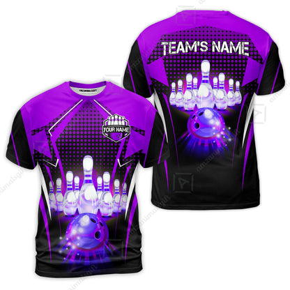 Custom Bowling Team Jerseys Polo Shirts, Bowling uniforms Ball & Pins Multicolor Jersey For Tournament Team Men Women Bowlers