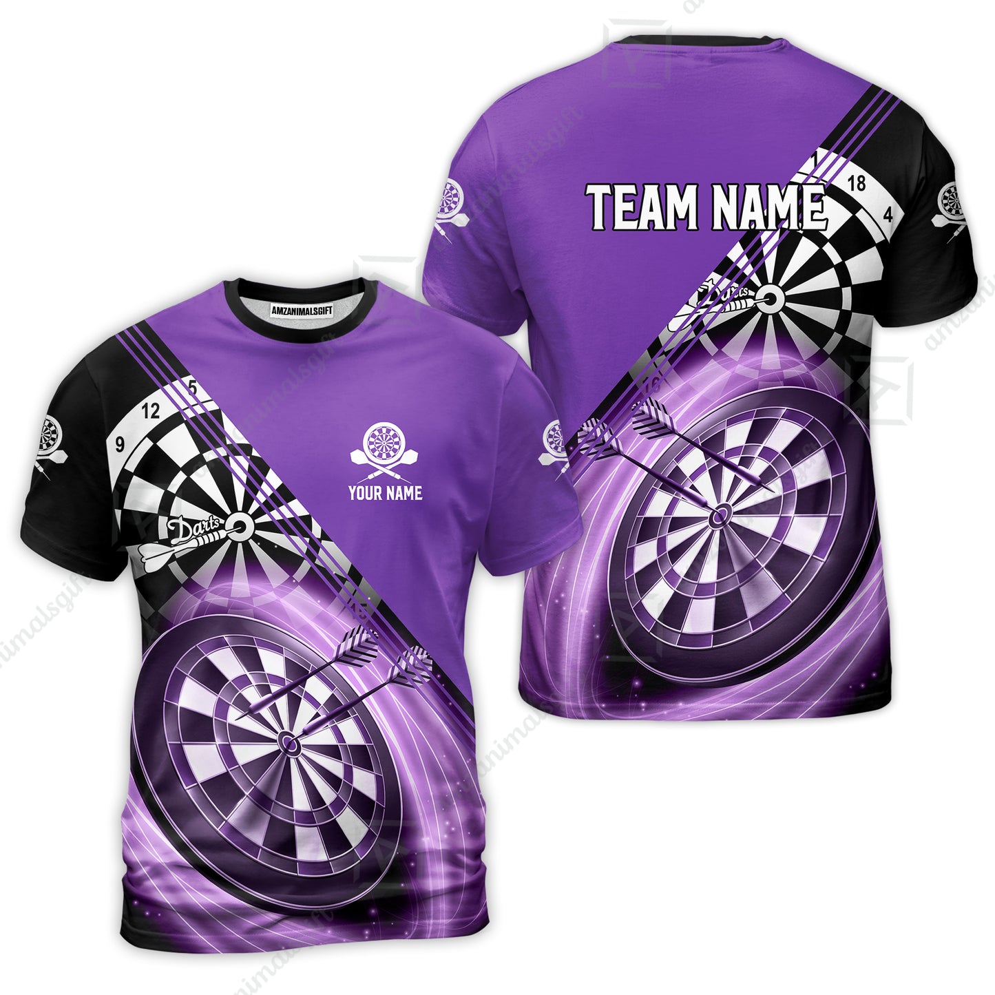 Custom Tailored Darts Team Jersey Polo Quarter-Zip Shirts, Customized Name Team Name Darts Team Jerseys Uniform