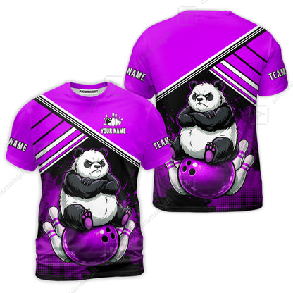 Custom Bowling Jersey Polo Shirt, Panda Mascot Bowling Custom Bowling Jersey Team Shirt For Players With Name & Team Name