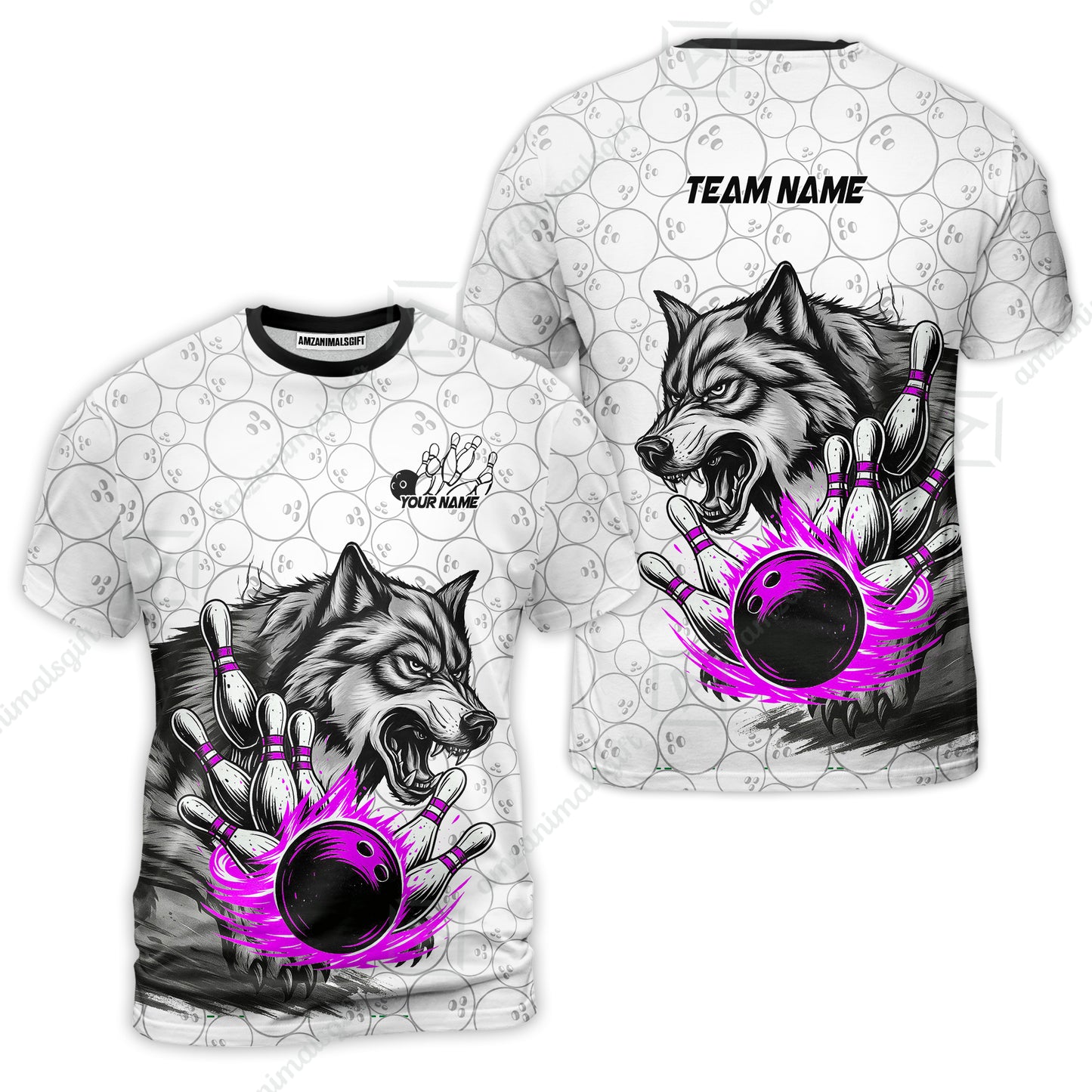 Custom Bowling Team Jersey, Wolf Strike Bowling Jersey Multicolor Polo Quarter-Zip Shirts, Custom Bowling Uniforms Jerseys