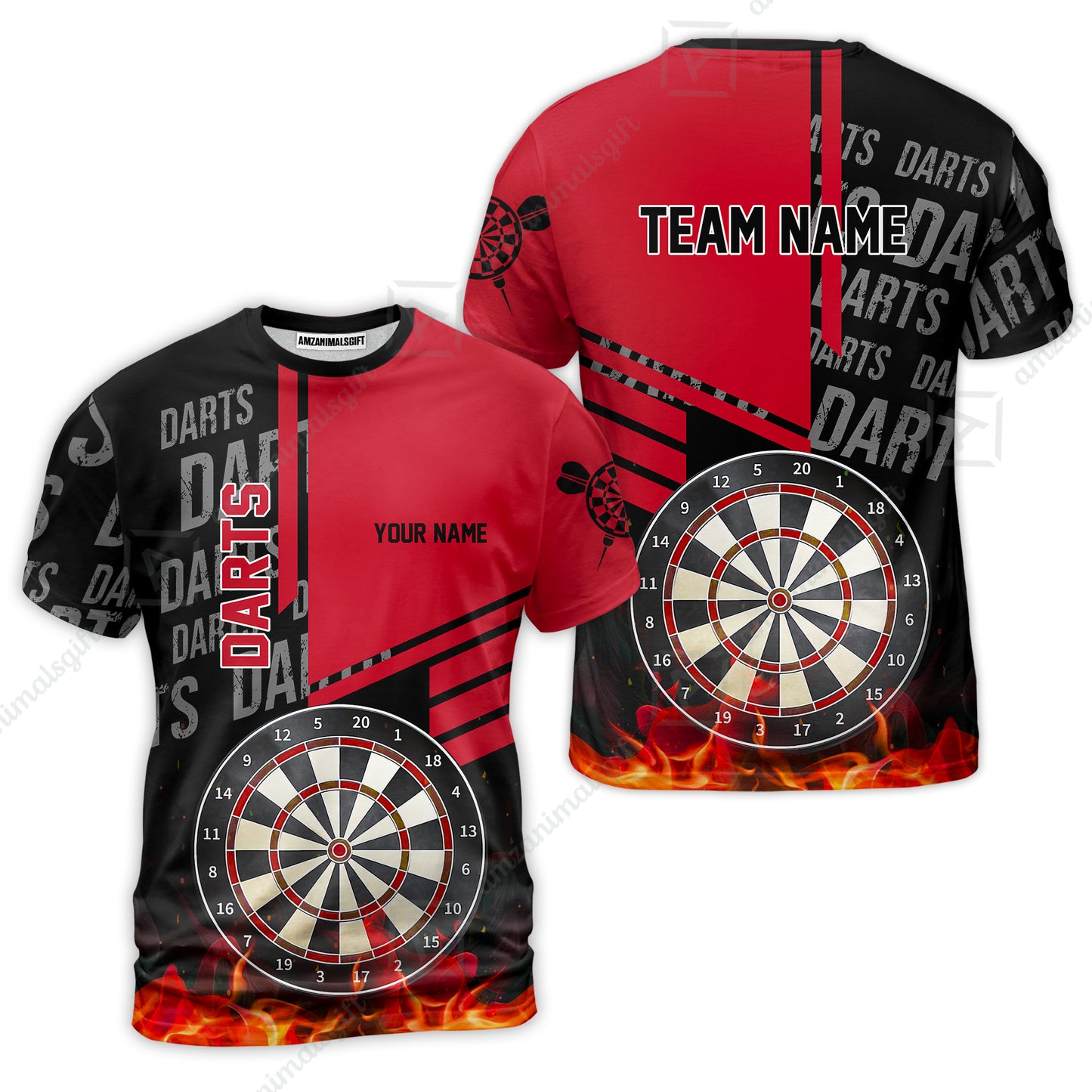 Custom Fire Darts Men Polo Team Shirts, Custom Darts League Team Jersey Polo , Custom Darts Team Jerseys Uniform