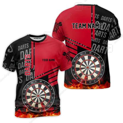 Custom Fire Darts Men Polo Team Shirts, Custom Darts League Team Jersey Polo , Custom Darts Team Jerseys Uniform