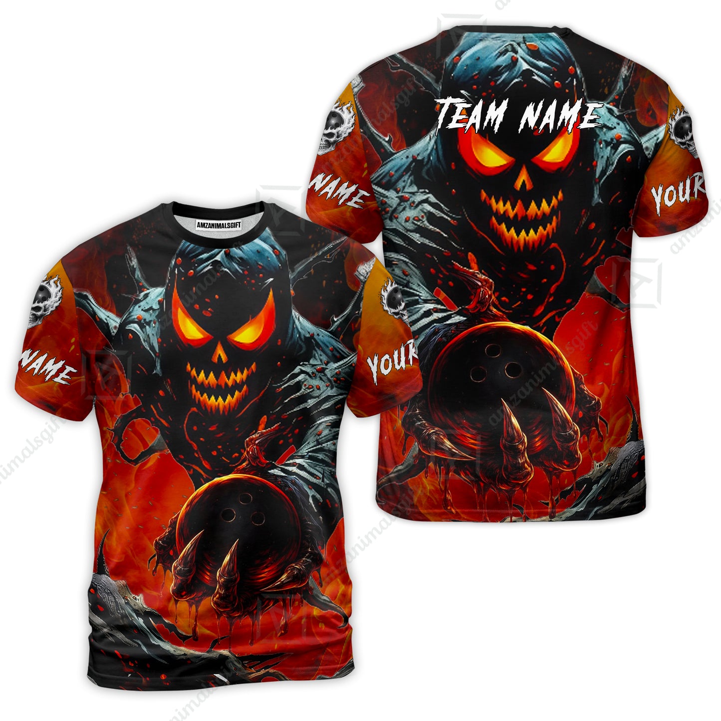 Custom Bowling Team Flat Neck Zip Jersey Shirt, Devil’s Strike Devil’s Strike Power Bowling Edition, Personalized Team Shirt with Custom Name