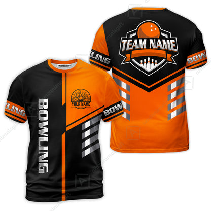 Custom Bowling Team Shirt – Modern Split Design Multicolor Option Personalized Jersey Bowling Uniform For League Players