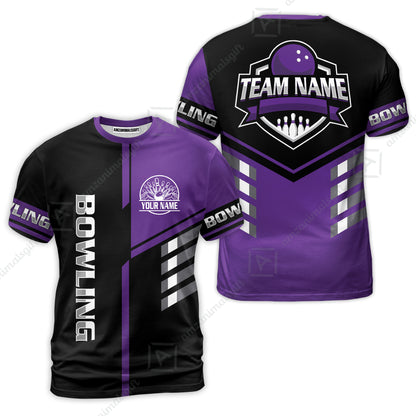 Custom Bowling Team Shirt – Modern Split Design Multicolor Option Personalized Jersey Bowling Uniform For League Players