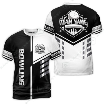 Custom Bowling Team Shirt – Modern Split Design Multicolor Option Personalized Jersey Bowling Uniform For League Players