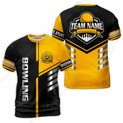 Custom Bowling Team Shirt – Modern Split Design Multicolor Option Personalized Jersey Bowling Uniform For League Players