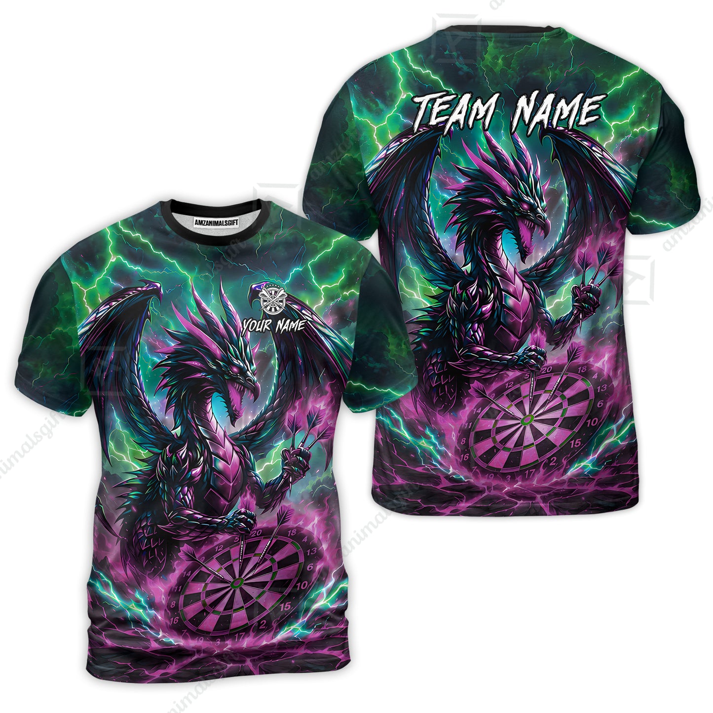 Custom Darts Jersey Polo Shirt, Dragon Fire Darts, Custom Dart Jersey Team Shirt For Players With Name & Team Name