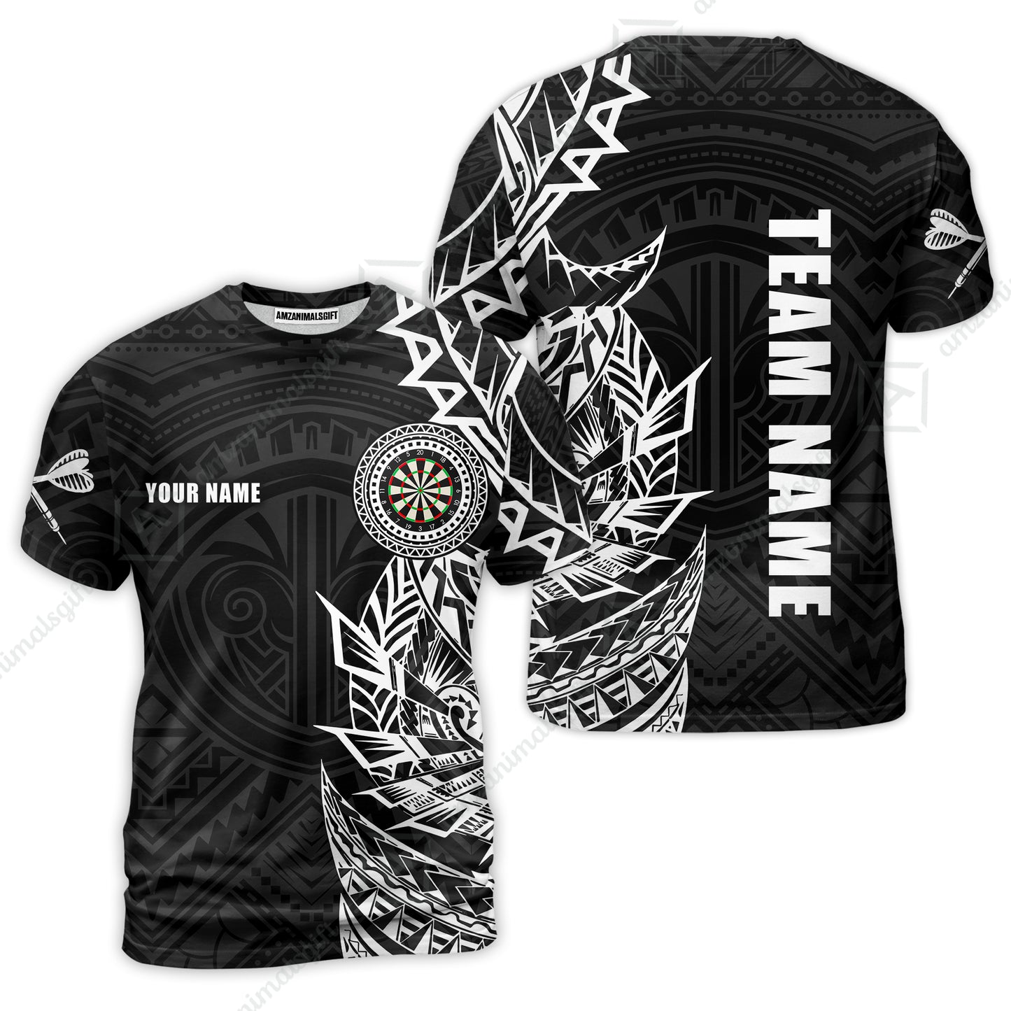 Custom Tribal Darts Team Men Polo Shirts, Darts uniforms Tribal Darts Personalized Name And Team Name