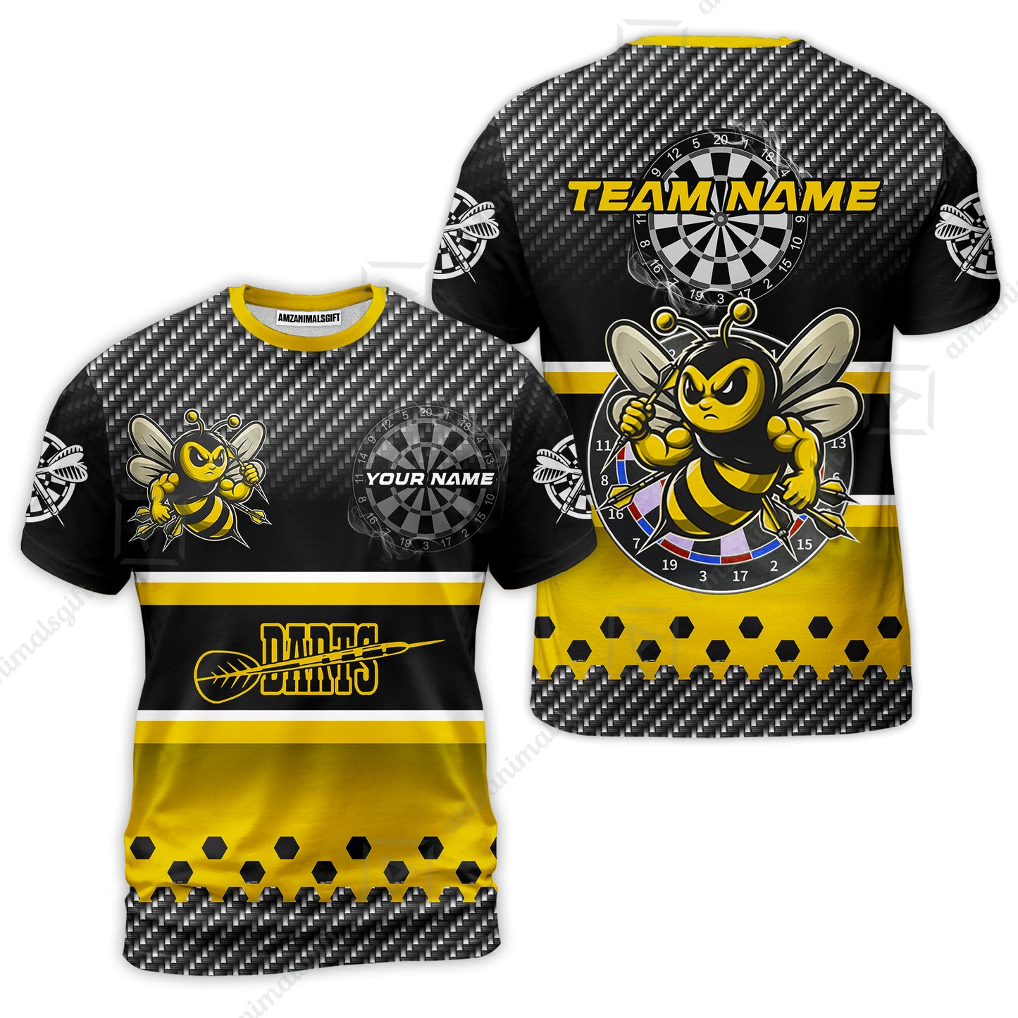 Custom Funny Bee Darts Unisex Polo Team Shirts, Custom Team League Darts Jersey Polo , Custom Darts Team Jerseys Uniform
