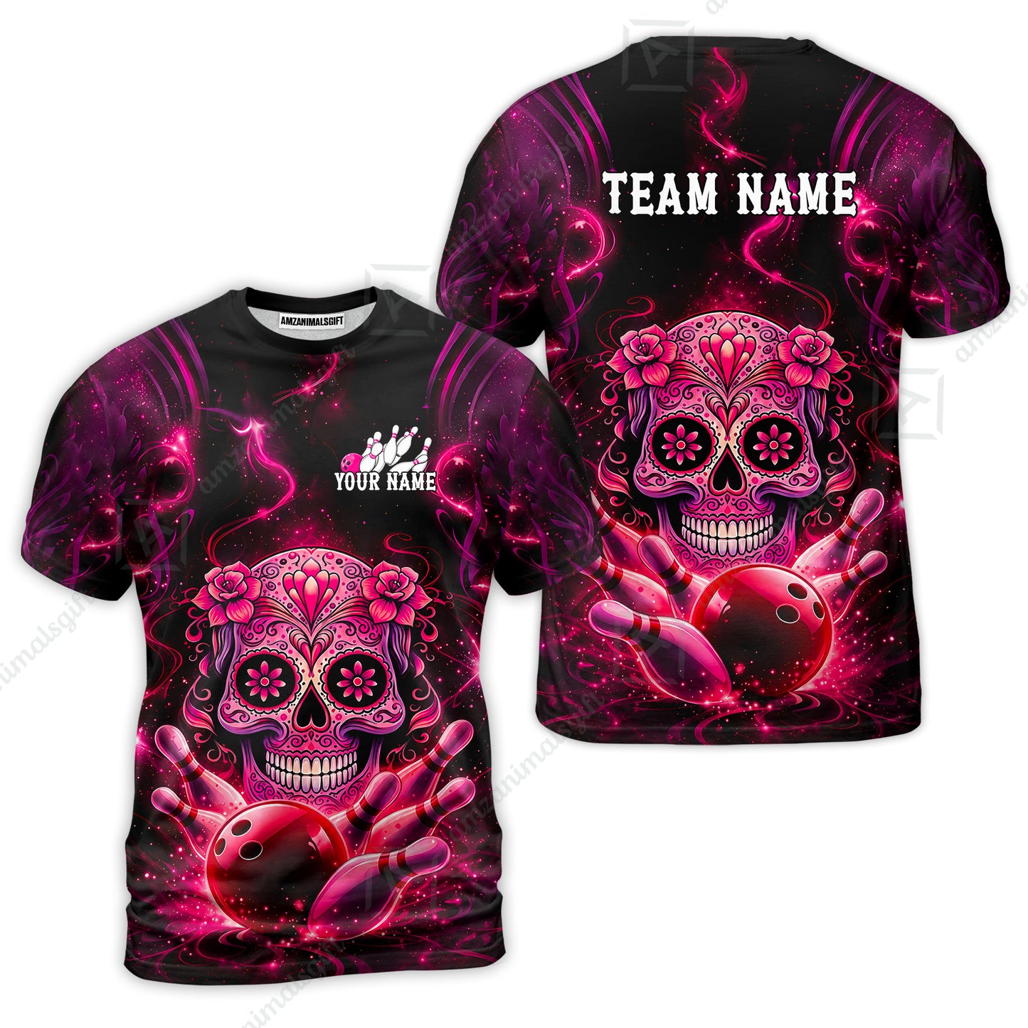 Customized Darts Team Jersey, Sugar Skull Bowler, Personalized Polo Shirt For Players With Name & Team Name