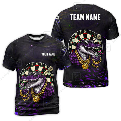 Custom Darts Team Jersey, Personalized Alligator Dart Jersey Shirt For Players With Name & Team Name