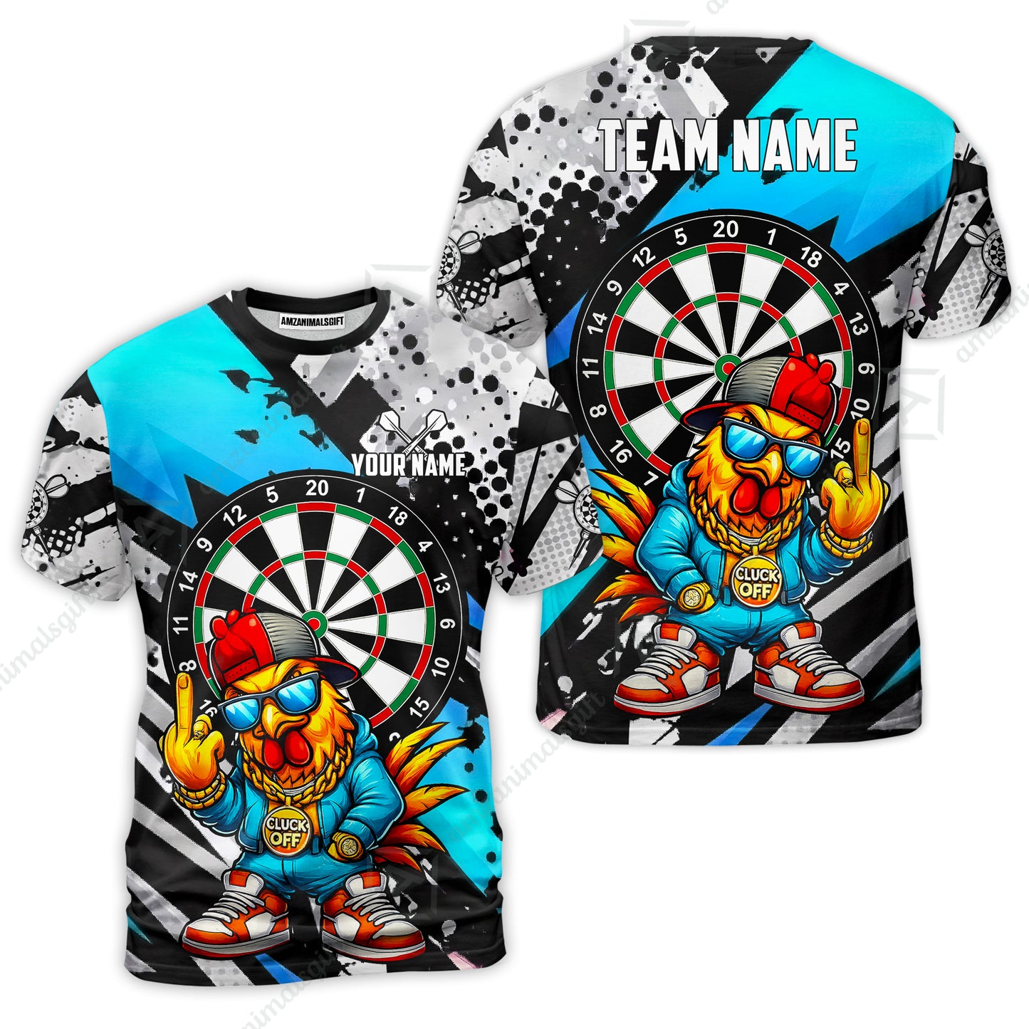 Custom Darts Team Jersey, Personalized Street Rebel Rooster Darts Polo Shirt For Players With Name & Team Name