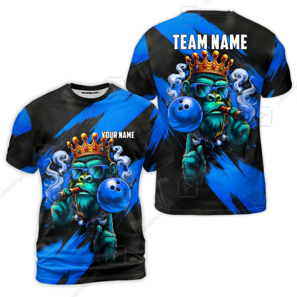Custom Bowling Jersey Polo Shirt, Gorilla Boss King, Custom Bowling Jersey Team Shirt For Players With Name & Team Name