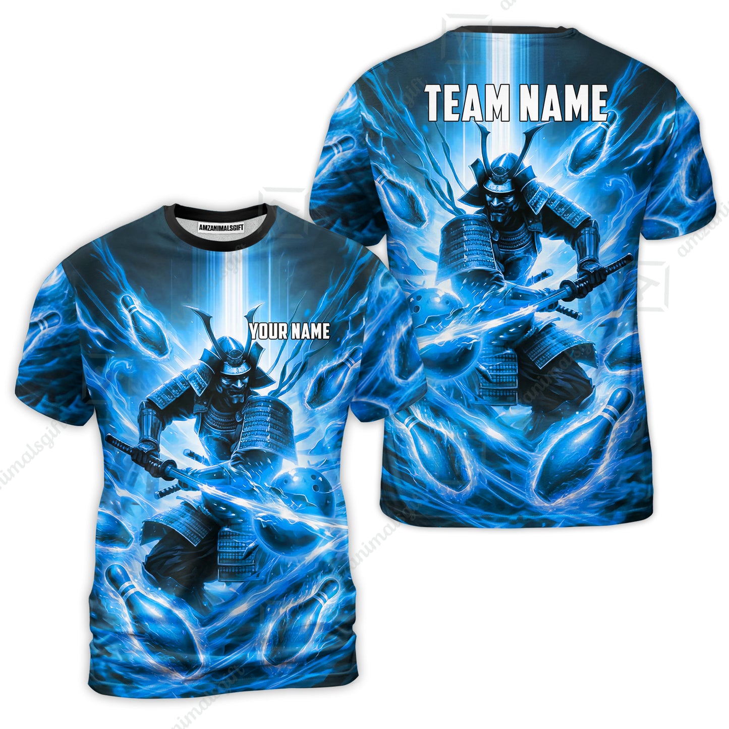 Custom Bowling Jersey Polo Shirt, Japanese Samurai Warrior Bowling, Custom Bowling Jersey Team Shirt For Players With Name & Team Name
