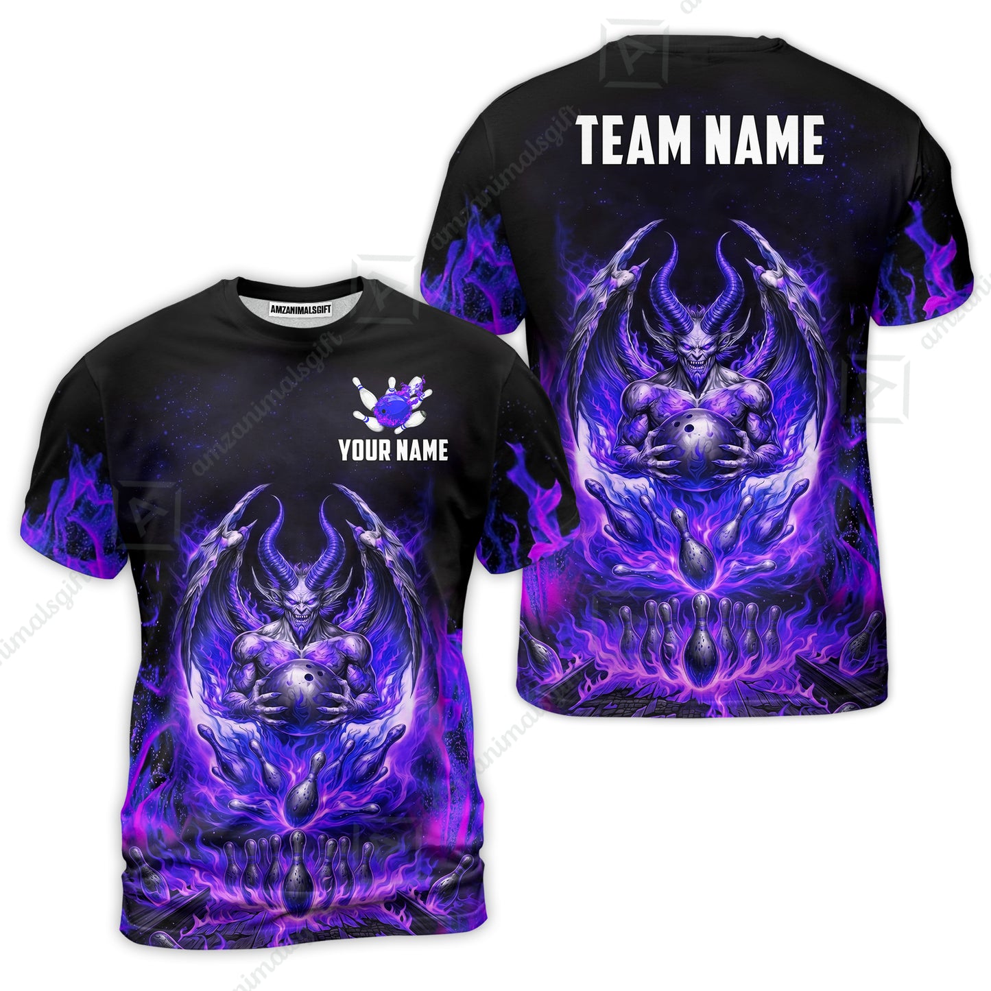 Custom Hellfire Bowling Jersey Polo Shirt, Custom Hellfire Bowling Jersey Team Shirt For Players With Name & Team Name